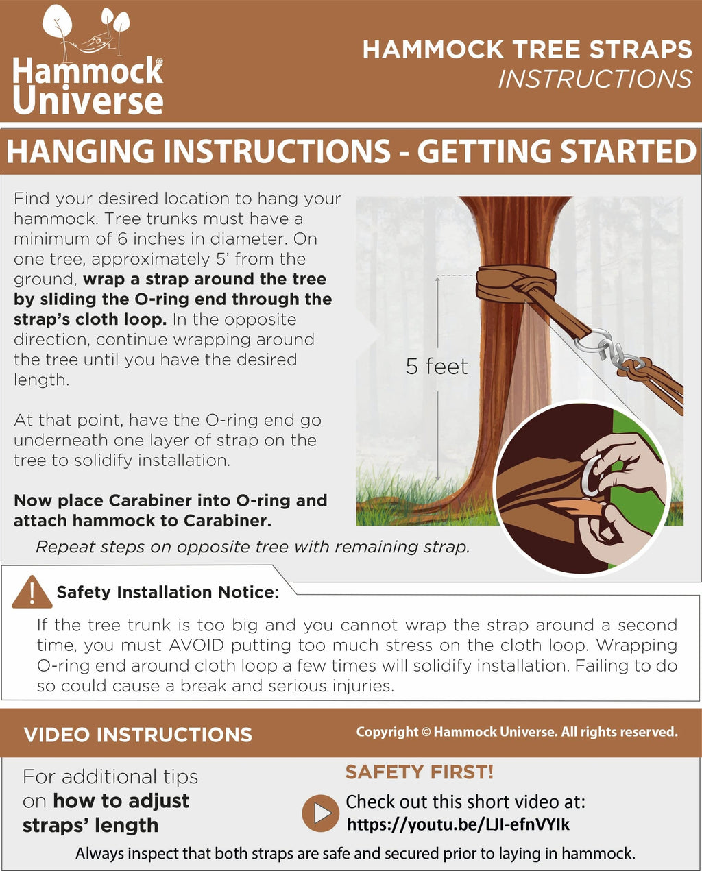 Eco-Friendly Hammock Tree Straps with Carabiners — Hammock Universe Canada