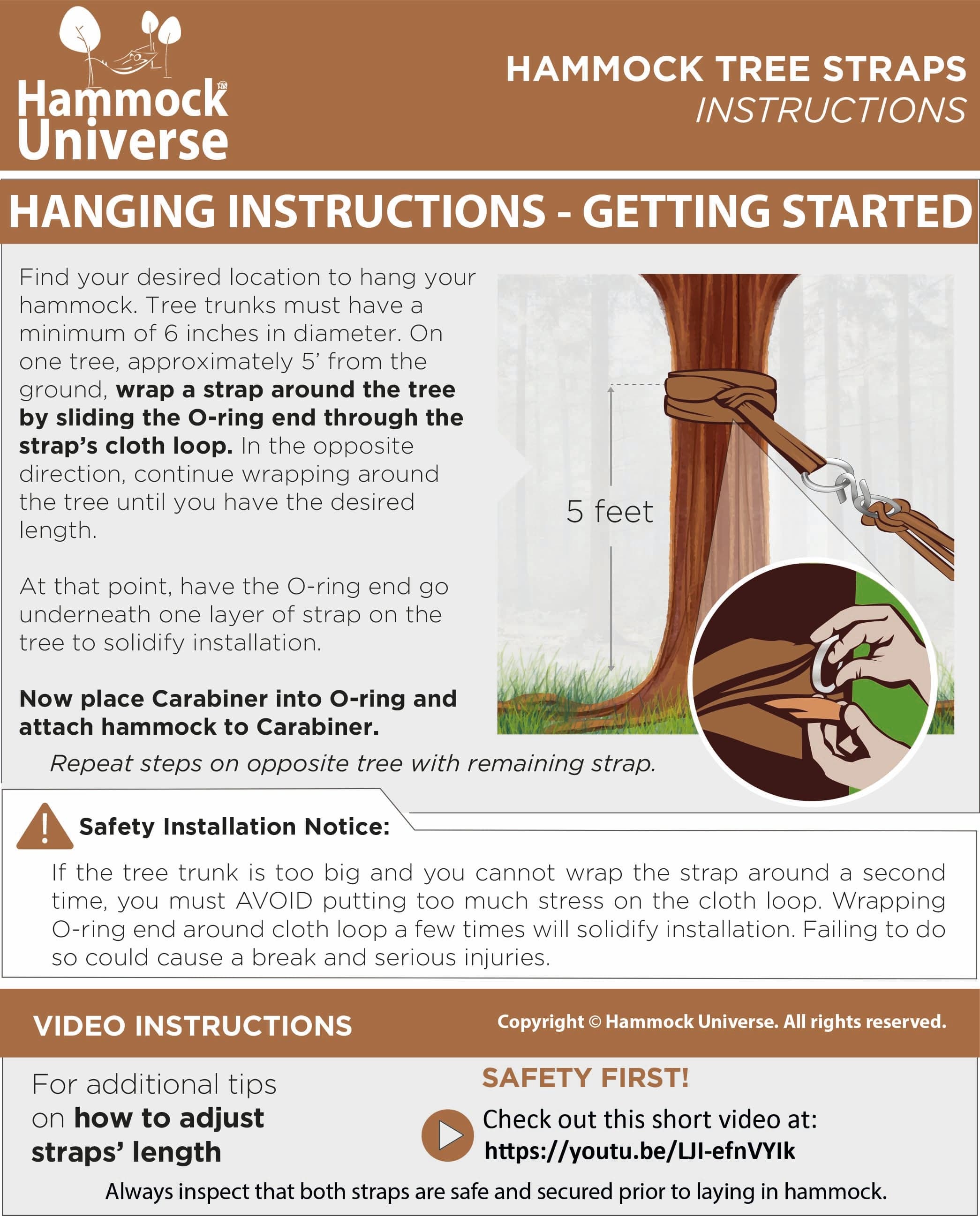Eco-Friendly Hammock Tree Straps with Carabiners — Hammock Universe Canada