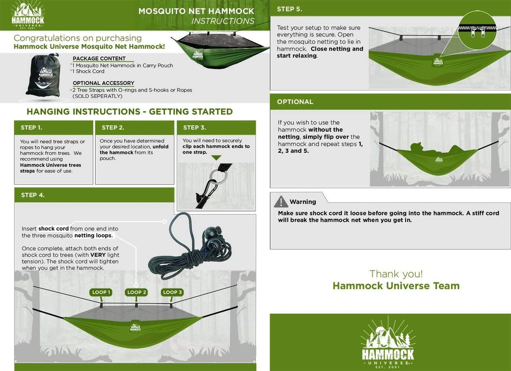 Mosquito Net Hammock 210T — Hammock Universe Canada