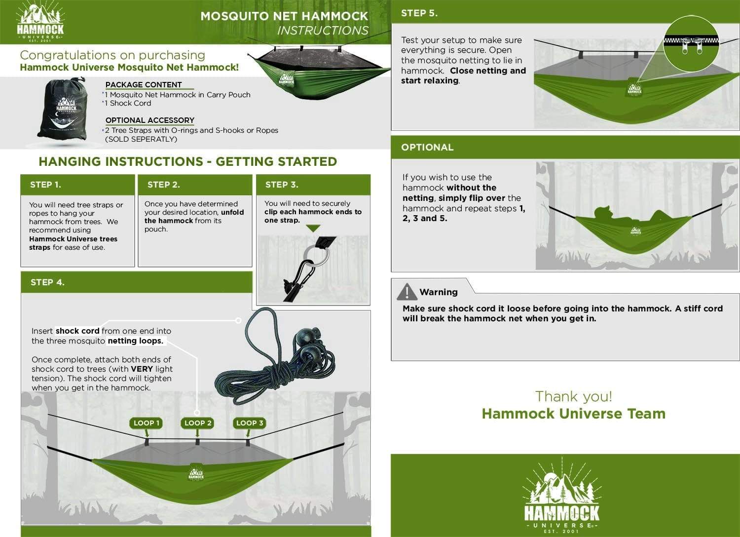 Mosquito Net Hammock 210T — Hammock Universe Canada