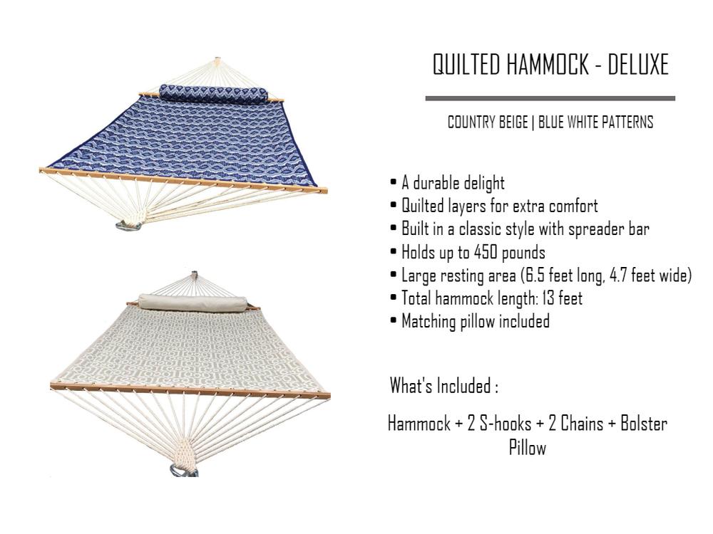 Deluxe Quilted Hammock with Wicker Stand — Hammock Universe Canada