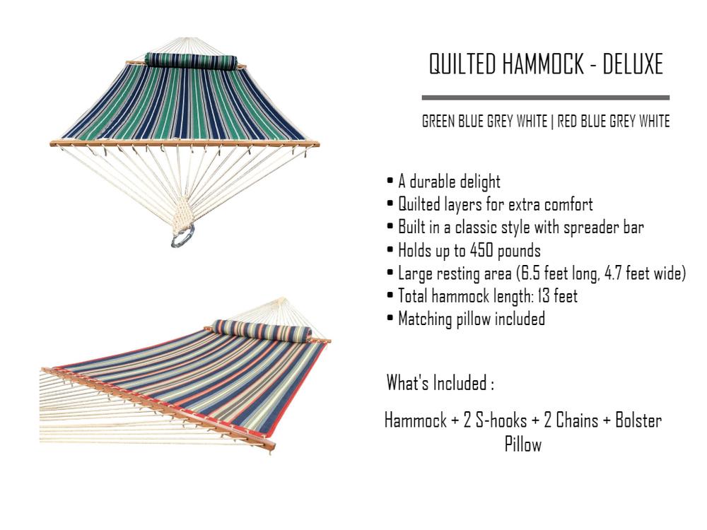 Deluxe Quilted Hammock with Wicker Stand — Hammock Universe Canada