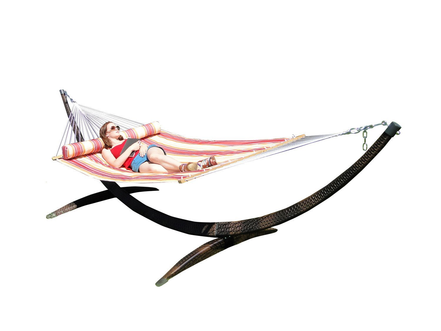 Deluxe Quilted Hammock with Wicker Stand — Hammock Universe Canada